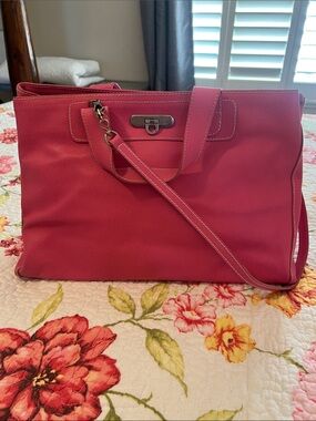 Maurizio Taiuti Italian Pink Leather Women's Brief Tote Bag